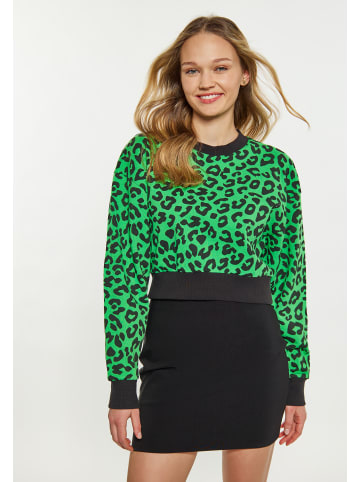 myMo Damen Sweatshirt in Grün Leo