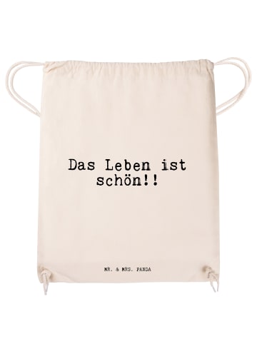 Mr. & Mrs. Panda Jutebeutel Das Leben ist schön!!... mit Spruch in Creme