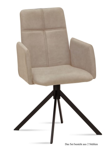 58 aufm Kessel ARMLEHNSTUHL (2er-Set) Druci 52x92x60 Schwarz/Natur