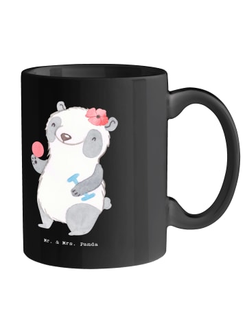 Mr. & Mrs. Panda Kaffeebecher Super Ergotherapeutin mit Spruch in Schwarz