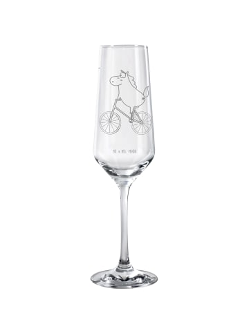 Mr. & Mrs. Panda Sektglas Einhorn Radfahrer ohne Spruch in Transparent