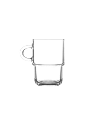 COFI 1453 LAV Odin Gläser-Set mit Henkel – 6-teilig, 350 ml , Stapelbar in Transparent