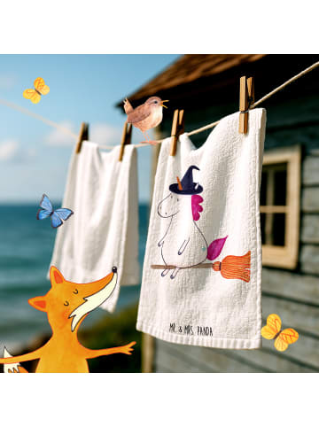 Mr. & Mrs. Panda Handtuch Einhorn Hexe ohne Spruch in Weiß