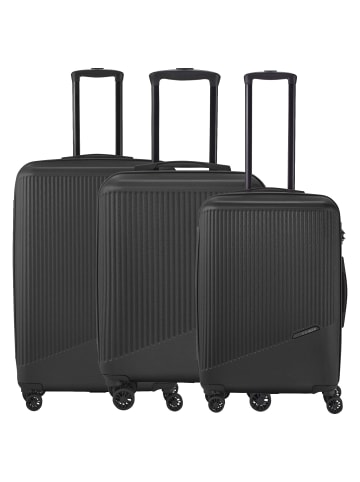 travelite Bali - 4-Rollen Trolley Set 3tlg. (weiß/cognac) in schwarz