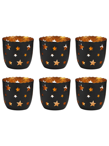 Butlers Teelichthalter DELIGHT Sterne 6er-Set in Schwarz