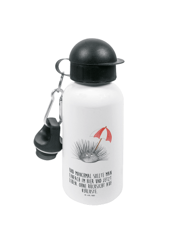 Mr. & Mrs. Panda Kindertrinkflasche Seeigel mit Spruch in Weiß