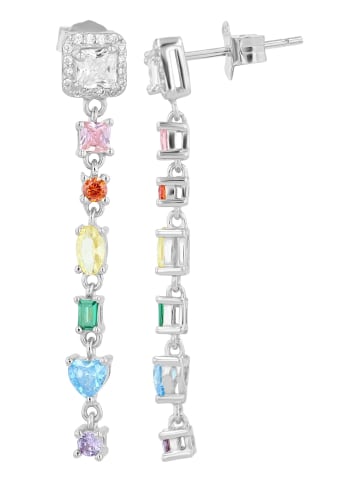 Adeliás Damen Ohrringe – Ohrstecker aus 925 Silber mit Zirkonia in silber