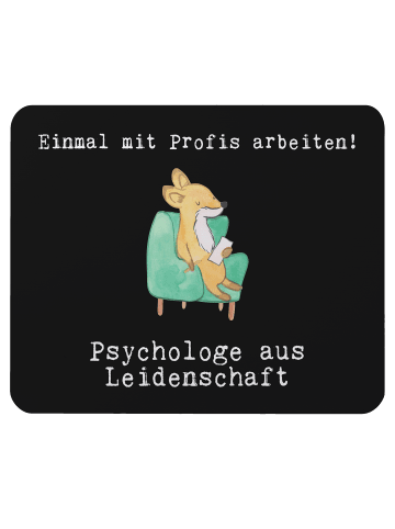 Mr. & Mrs. Panda Mauspad Psychologe Leidenschaft mit Spruch in Schwarz