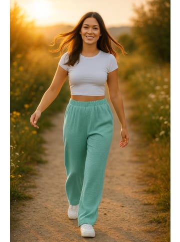 Reichstadt Damen Oversized Hose Musselin in Mint