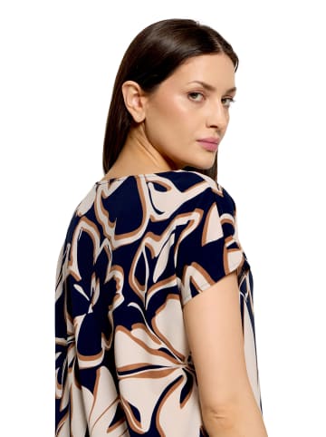 Betty Barclay Printshirt mit Wasserfallausschnitt in Dark Blue/Brown