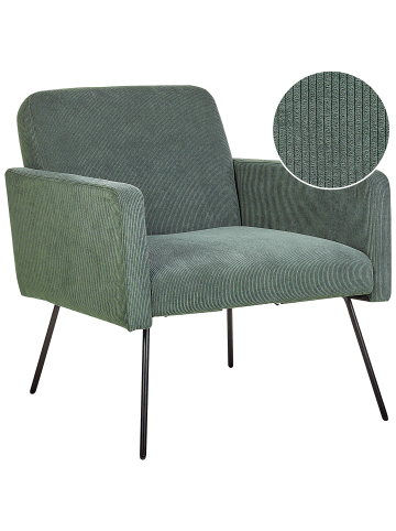 Beliani Sessel NARKEN in Grün/Schwarz - (W) 72 x (H) 77 x (L) 76 cm