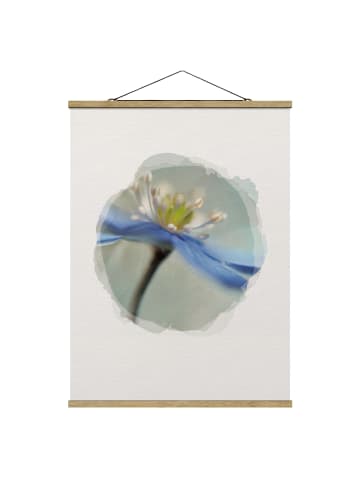 WALLART Stoffbild - Wasserfarben - Tanzende Anemonen in Creme-Beige