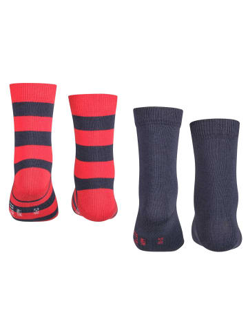 Falke Socken 2er Pack in Blau/Rot