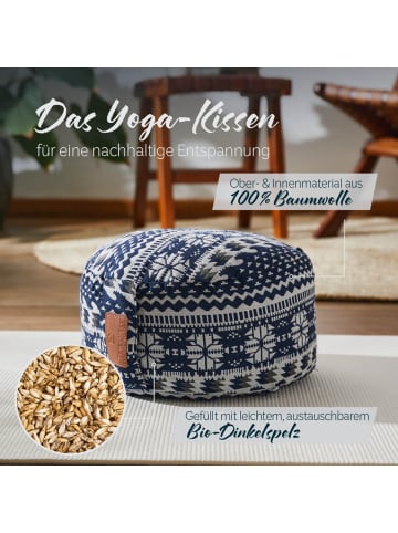 DoYourFitness Yoga-Kissen Vishnu gefüllt Dinkelspelz rund Style 1 Bunt