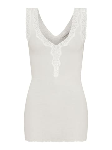 Seamless Basic Top Cotton Lacey in Off-White