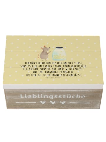 Mr. & Mrs. Panda Aufbewahrungsbox Maus Sterne mit Spruch in Gelb Pastell