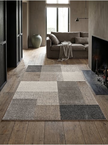 KADIMA DESIGN Kurzflorteppich Patchwork pflegeleicht Wohnzimmer Schlafzimmer Flur in Beige