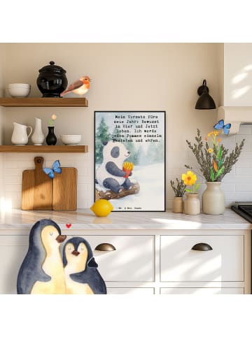 Mr. & Mrs. Panda Bild Panda Winter Pommes Design mit Spruch in Weiß