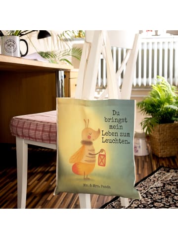 Mr. & Mrs. Panda Tasche Glühwürmchen Design mit Spruch in Weiß