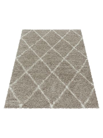 KADIMA DESIGN Teppich Hochflor Shaggy Geometrisch Polypropylen Wohnzimmer in Beige