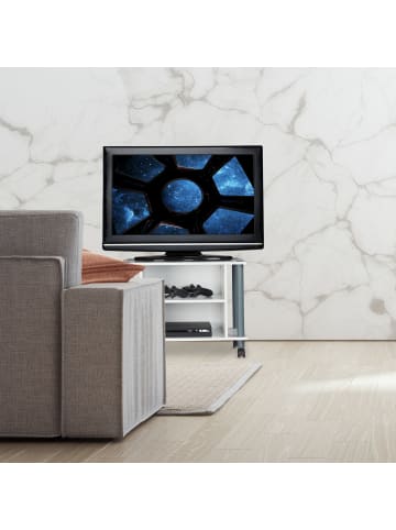 relaxdays TV Tisch in Weiß - (B)60 x (H)45 x (T)40 cm
