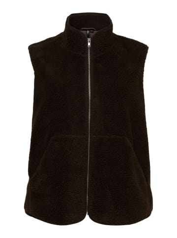 Vero Moda Teddyfell Weste in Chocolate Torte