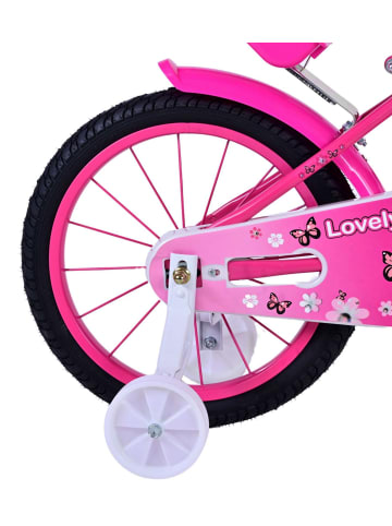 Volare Kinderfahrrad Lovely Fahrrad für Mädchen 16 Zoll Kinderrad Rosa Weiß 4 Jahre