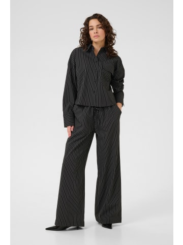 Kaffe Hose KAeliana Loose fit in Black / Chalk Pinstripe