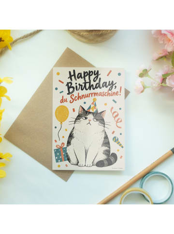 Mr. & Mrs. Panda Geburtstagskarte Katze frech Design mit Spruch in Weiß