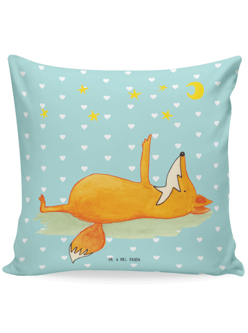 Mr. & Mrs. Panda kuschelkissen 40x40 Fuchs Sterne ohne Spruch in Türkis Pastell