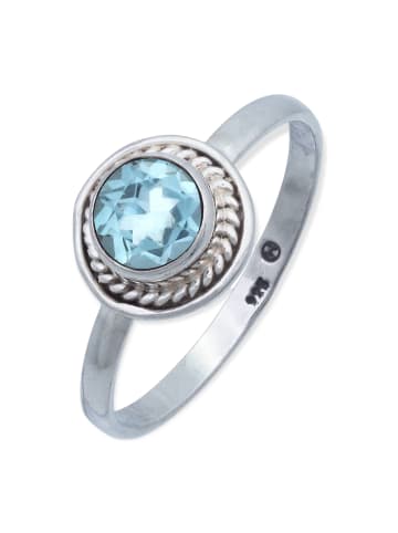 mantraroma 925er Silber - Ringe mit Blau Topas facettiert