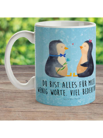 Mr. & Mrs. Panda Trinklernbecher Pinguin Pärchen mit Spruch in Eisblau