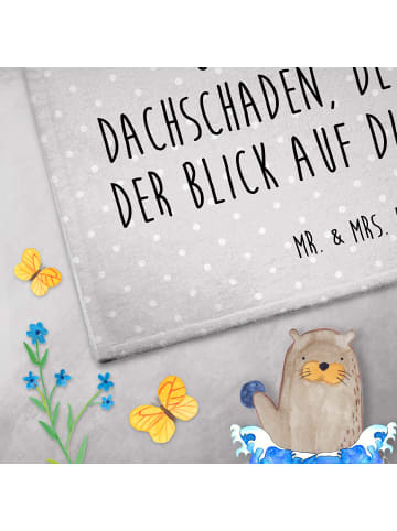 Mr. & Mrs. Panda Gästehandtuch Axolotl Tanzen mit Spruch in Grau Pastell