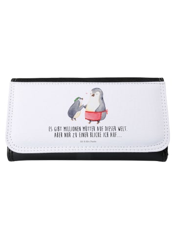 Mr. & Mrs. Panda Damen Portemonnaie Pinguin mit Kind mit Spruch in Weiß
