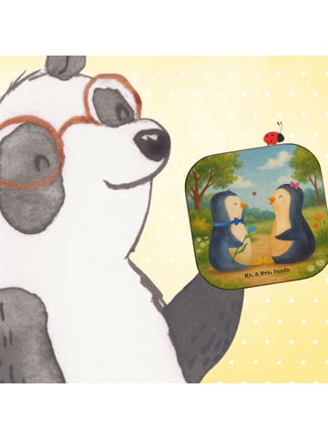 Mr. & Mrs. Panda Tischuntersetzer Pinguin Pärchen Design ohne Sp... in Weiß