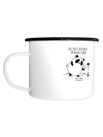 Mr. & Mrs. Panda XL Emaille Tasse Panda ZuMenschmenhalt mit Spruch in Weiß