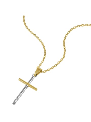 Police Herren-Kette Wrangell II Kreuz Goldfarben