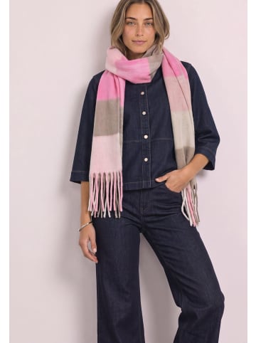 Street One Langer Madras Schal mit Fransen in vintage blush