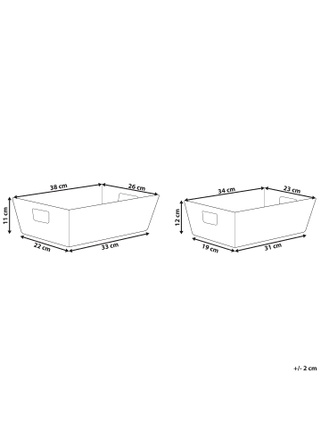 Beliani 2er-Set Bad-Kleinaufbewahrung PANDZ in Braun