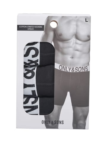 ONLY & SONS 3er-Pack Eng anliegende Boxershorts in Black 1