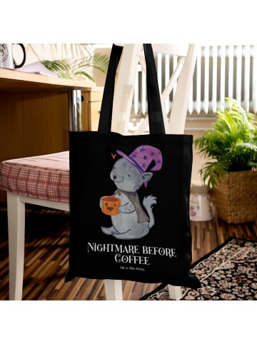 Mr. & Mrs. Panda Tasche Kater Kaffee mit Spruch in Schwarz
