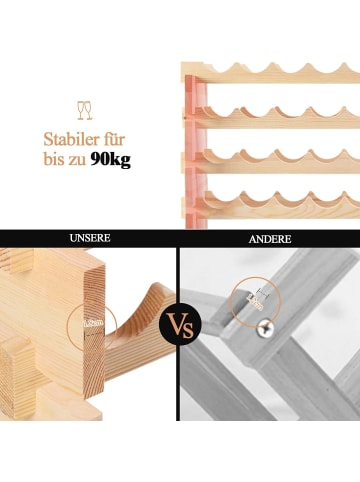COSTWAY Flaschenregal für 72 Flaschen in Braun