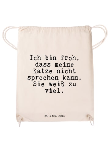 Mr. & Mrs. Panda Gymtasche Ich bin froh, dass... mit Spruch in Creme