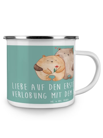Mr. & Mrs. Panda Becher Verlobung Glaube mit Spruch in Meeresbrise