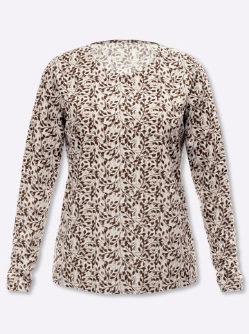 WITT WEIDEN Druck-Shirt in schoko-braun-bedruckt