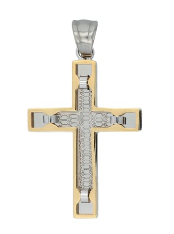 Adeliás Unisex Anhänger – Kreuz Kreuzanhänger aus Edelstahl in silber