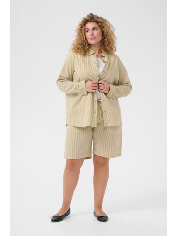 KAFFE curve Langarm - Hemd KCnana in Chincilla / White stripe