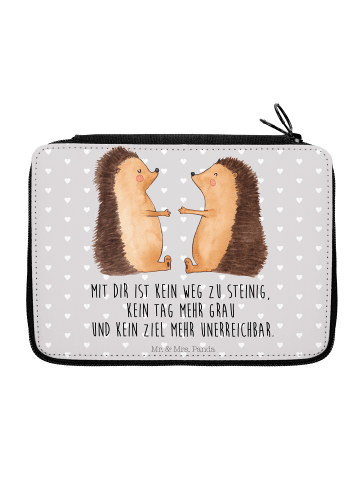 Mr. & Mrs. Panda Federmäppchen Igel Liebe mit Spruch in Grau Pastell
