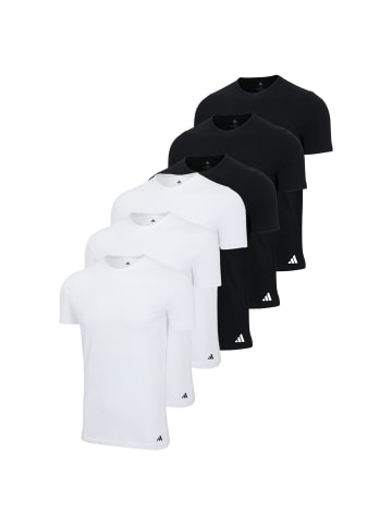 adidas T-Shirt 6er Pack in Schwarz/Weiß