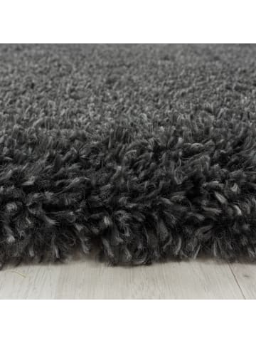 KADIMA DESIGN Teppich Hochflor Shaggy Waschbar Einfarbig SALZACH Strapazierfähig in Grau